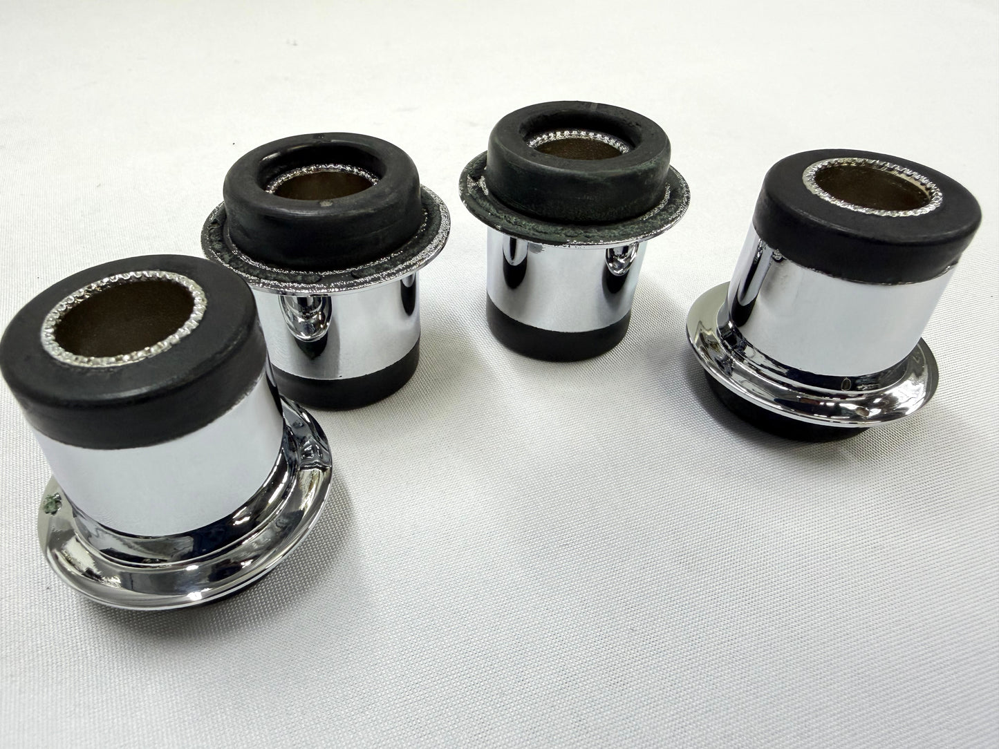 1955-70 GM FULLSIZE CHEVY IMPALA BELAIR BISCAYNE PREMIUM HEAVY DUTY FRONT UPPER CONTROL ARM BUSHINGS 4PC / TRIPLE CHROME FINISH