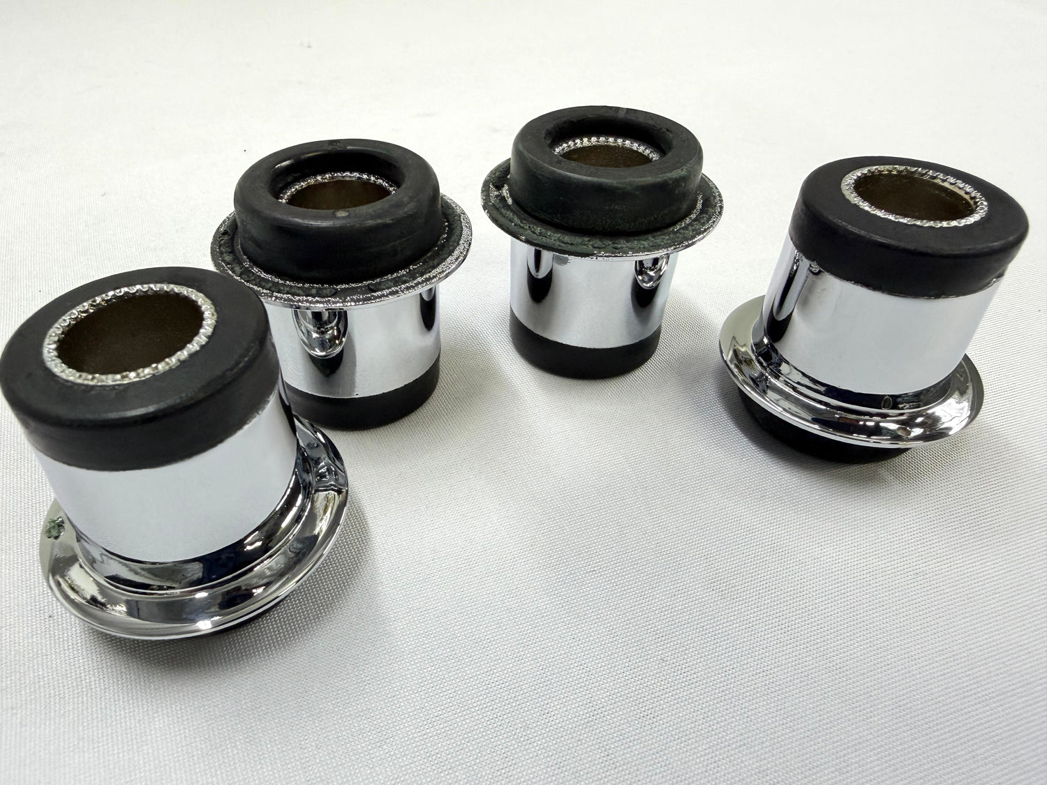1955-70 GM FULLSIZE CHEVY IMPALA BELAIR BISCAYNE PREMIUM HEAVY DUTY FRONT UPPER CONTROL ARM BUSHINGS 4PC / TRIPLE CHROME FINISH