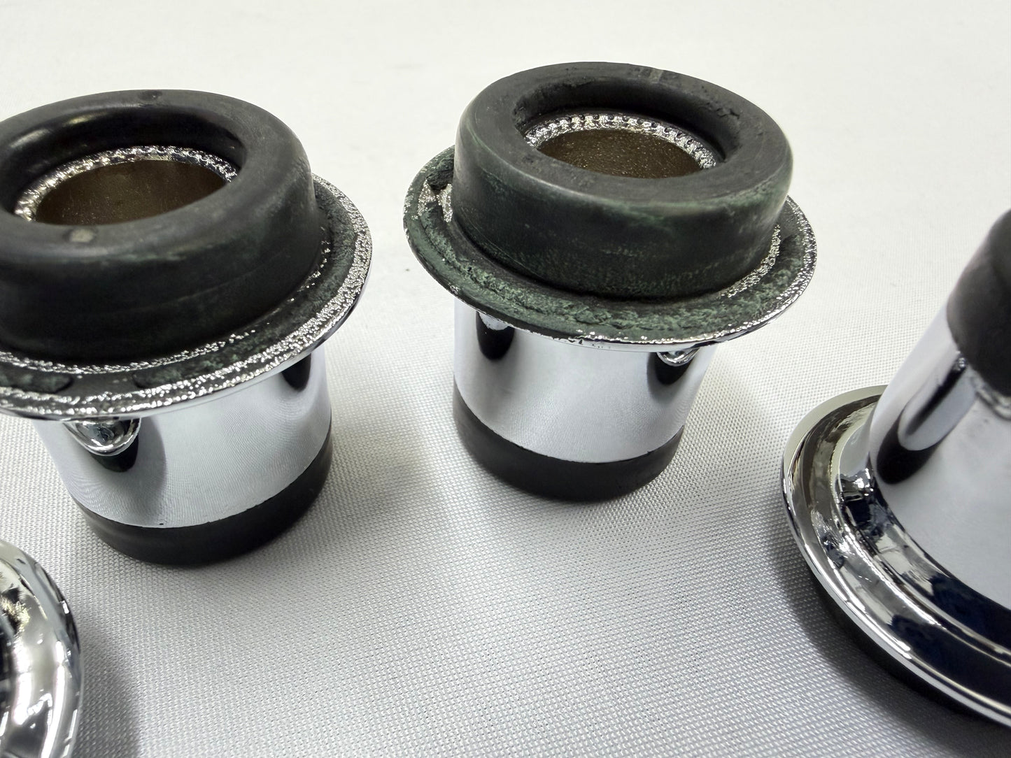 1955-70 GM FULLSIZE CHEVY IMPALA BELAIR BISCAYNE PREMIUM HEAVY DUTY FRONT UPPER CONTROL ARM BUSHINGS 4PC / TRIPLE CHROME FINISH