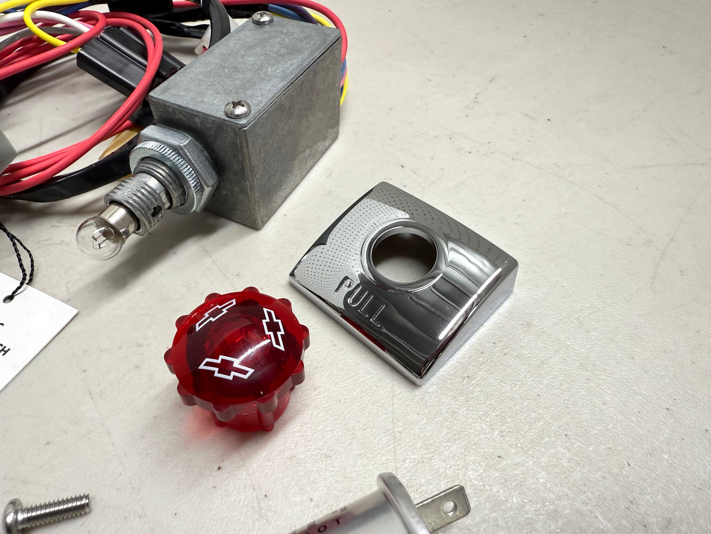 [NEW] 1963 CHEVY IMPALA BEL AIR BISCAYNE / FULL SIZE ACCESSORY 4 WAY TRAFFIC HAZARD FLASHER SWITCH GM LICENSED