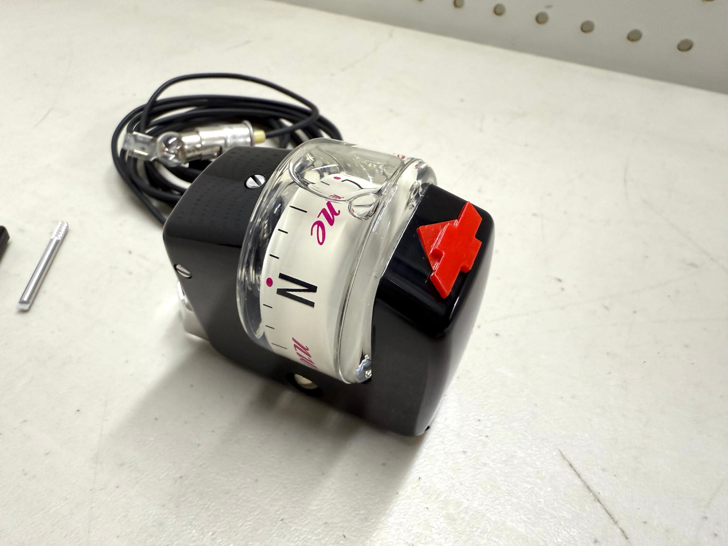 [NEW] 1958-1964 CHEVY IMPALA / FULL SIZE ACCESSORY COMPASS WHITE DIAL W/ LIGHT HARNESS