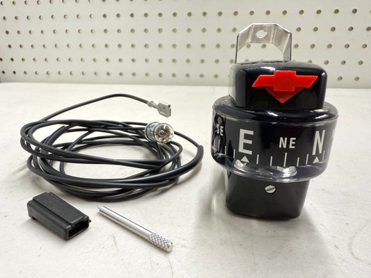 [NEW] 1958-1964 CHEVY IMPALA / FULL SIZE ACCESSORY COMPASS BLACK DIAL W/ LIGHT HARNESS