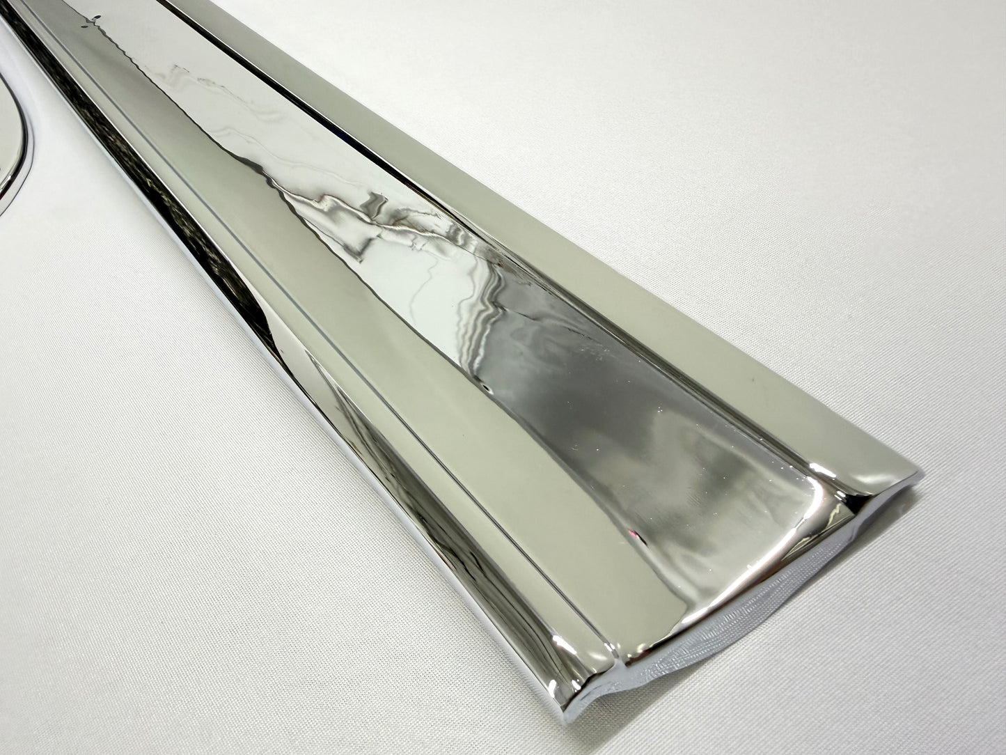 [ORIGINAL OEM RESTORED] 1964 CHEVY CHEVROLET IMPALA STANDARD REAR COVE TRUNK PANEL MOLDING TRIM SET 3PC / TRIPLE CHROME FINISH