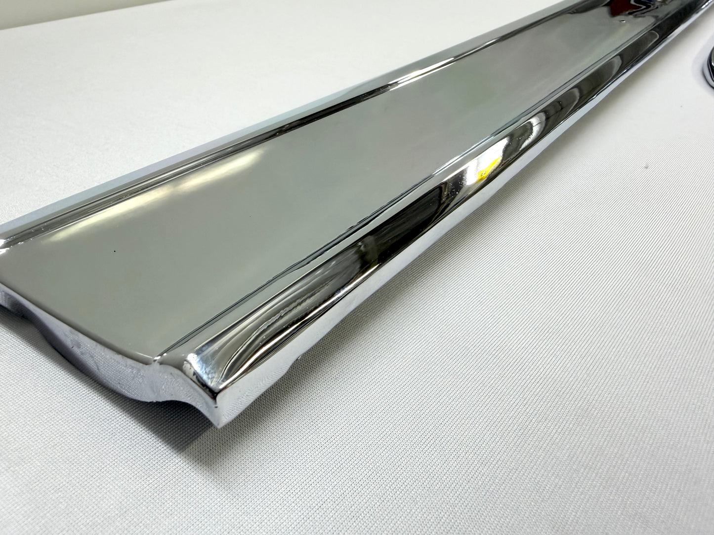 [ORIGINAL OEM RESTORED] 1964 CHEVY CHEVROLET IMPALA STANDARD REAR COVE TRUNK PANEL MOLDING TRIM SET 3PC / TRIPLE CHROME FINISH
