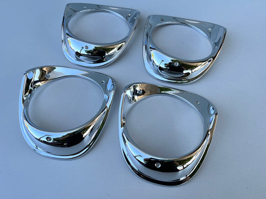 1963 CHEVY IMPALA FULLSIZE HEADLIGHT BEZELS 4PC / CHROME FINISH [NEW]