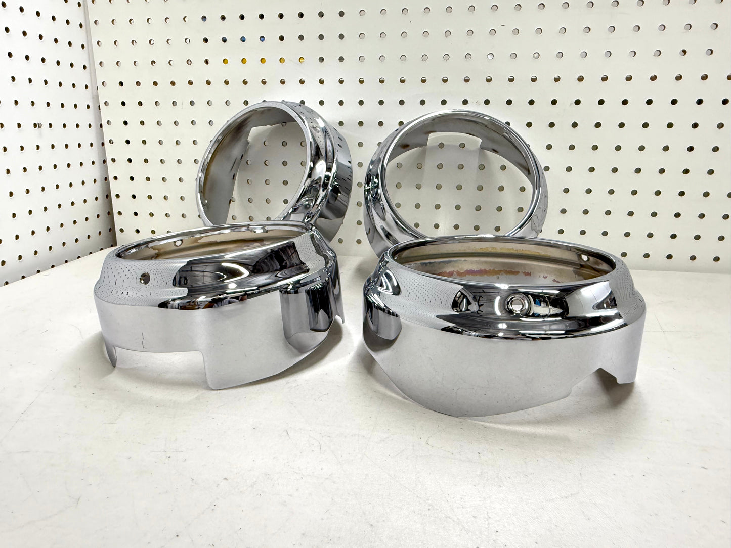 [ORIGINAL OEM RESTORED] 1960 CHEVY IMPALA BEL AIR BISCAYNE / FULL SIZE HEADLIGHT HEADLAMP BEZELS SET / CHROME FINISH