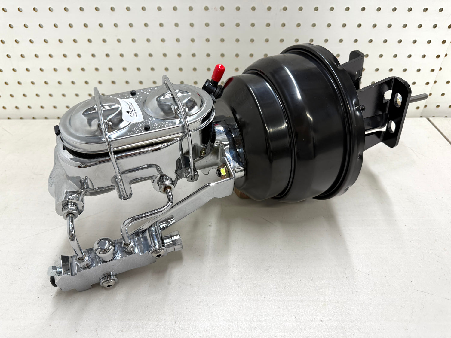 1958-1964 CHEVY FULL-SIZE / IMPALA 8" POWER BRAKE DUAL BOOSTER MASTER CONVERSION KIT (FOR DISC & DISC BRAKE) / CHROME & BLACK COMBO