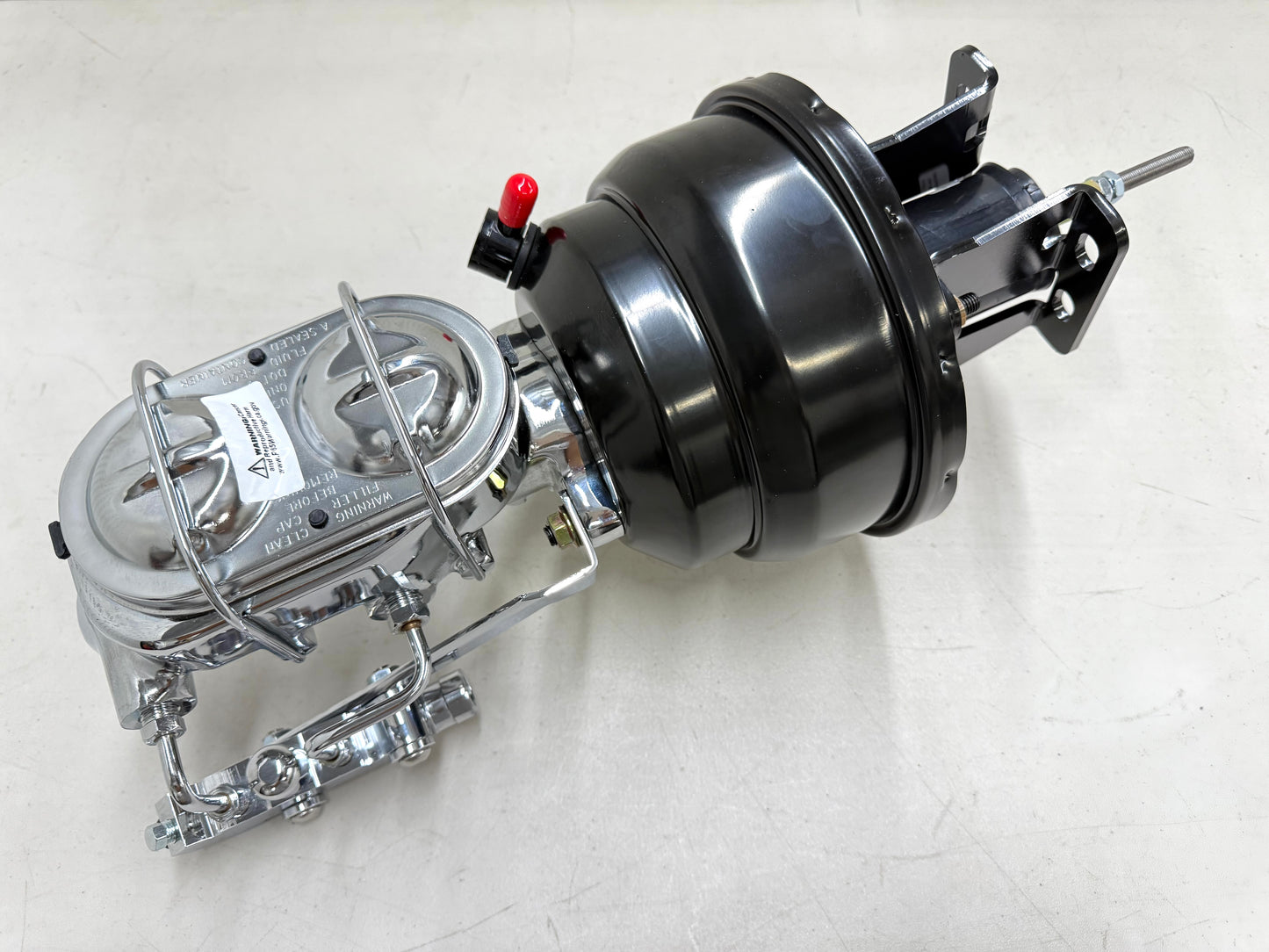 1958-1964 CHEVY FULL-SIZE / IMPALA 8" POWER BRAKE DUAL BOOSTER MASTER CONVERSION KIT (FOR DISC & DISC BRAKE) / CHROME & BLACK COMBO