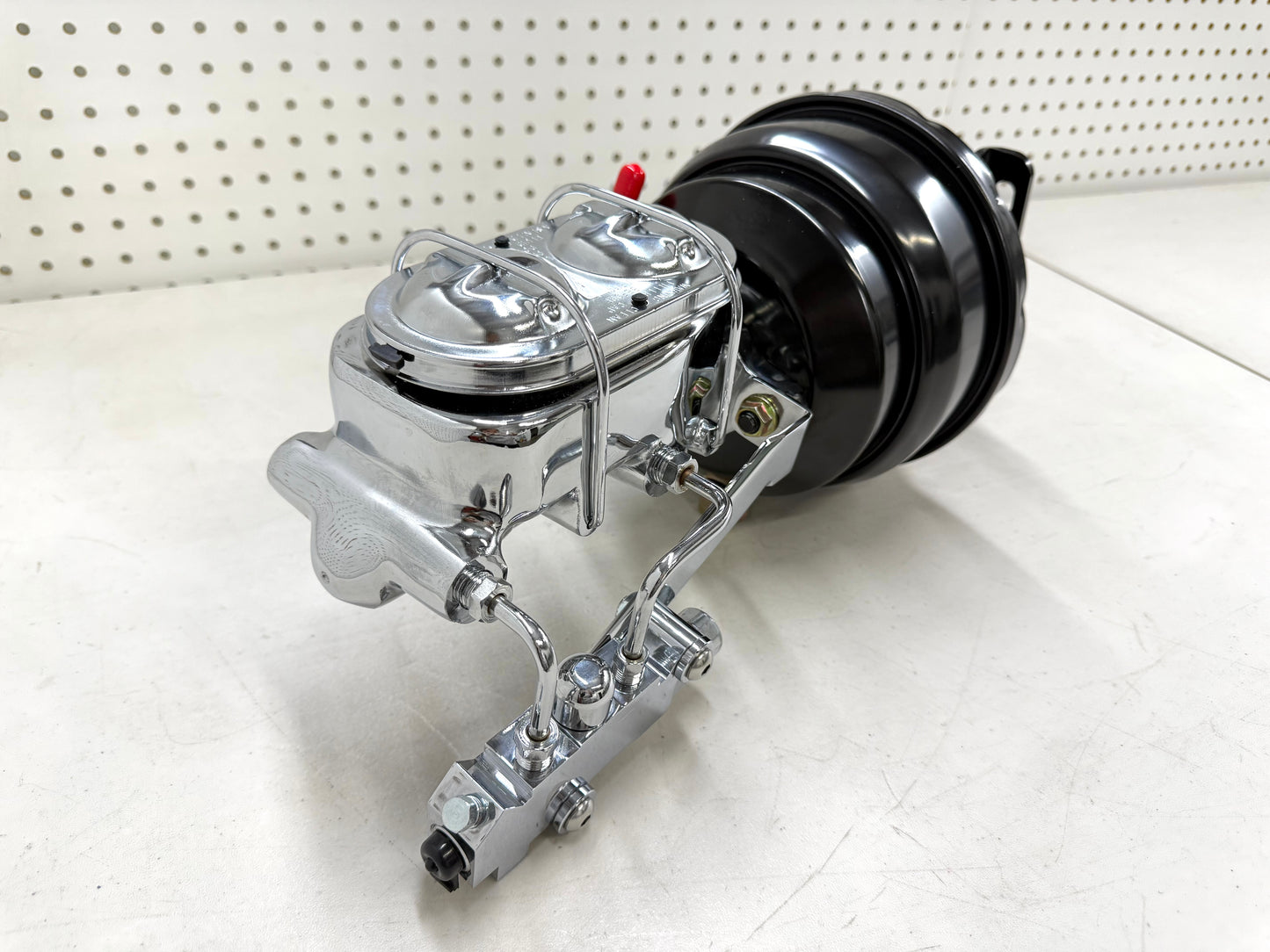 1958-1964 CHEVY FULL-SIZE / IMPALA 8" POWER BRAKE DUAL BOOSTER MASTER CONVERSION KIT (FOR DISC & DISC BRAKE) / CHROME & BLACK COMBO