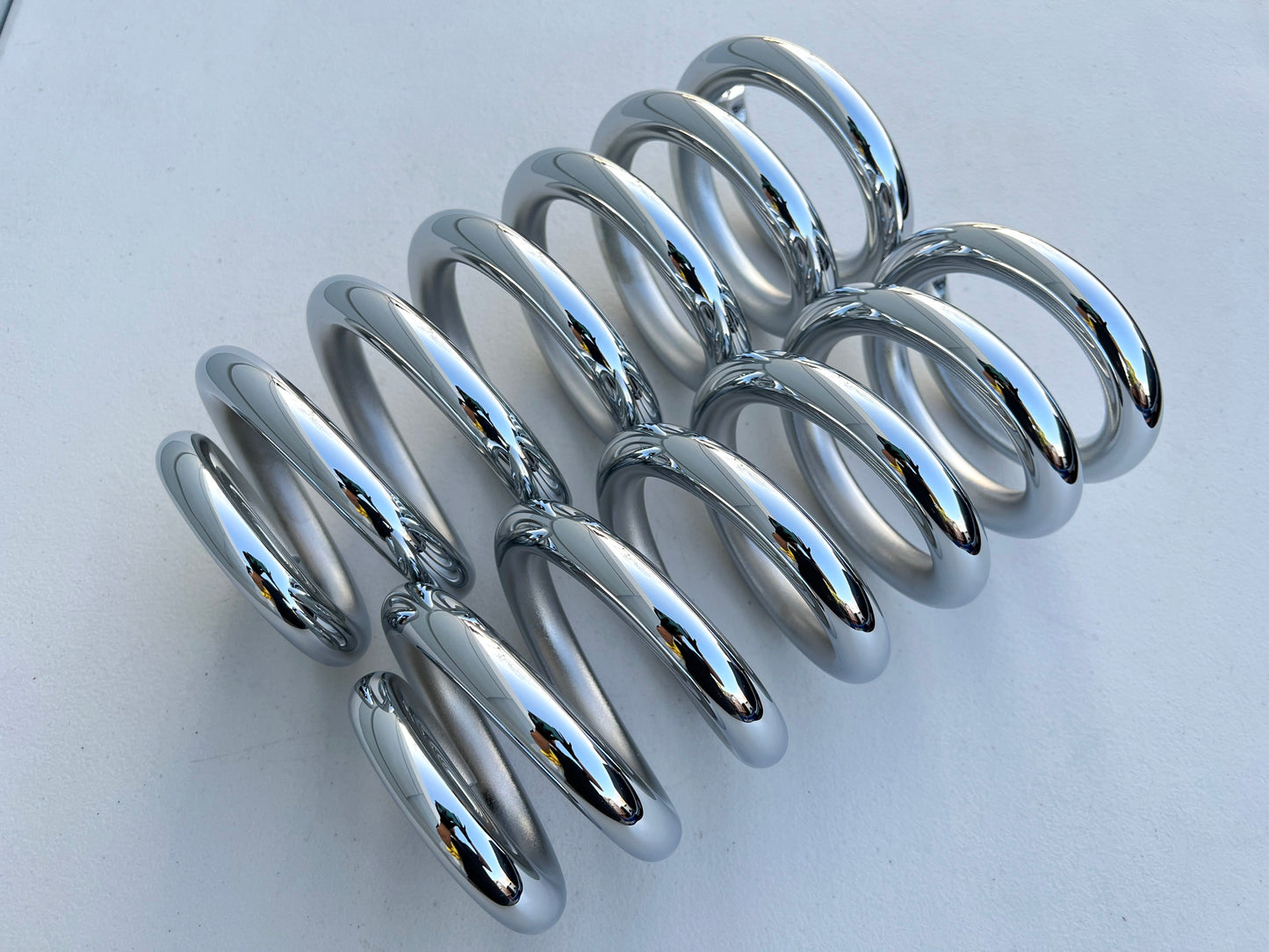 1TON COILS (PAIR) / SHOW CHROME FINISH / FRONT COILS FOR TRI5 CHEVY 1955-1957 CHEVY BELAIR