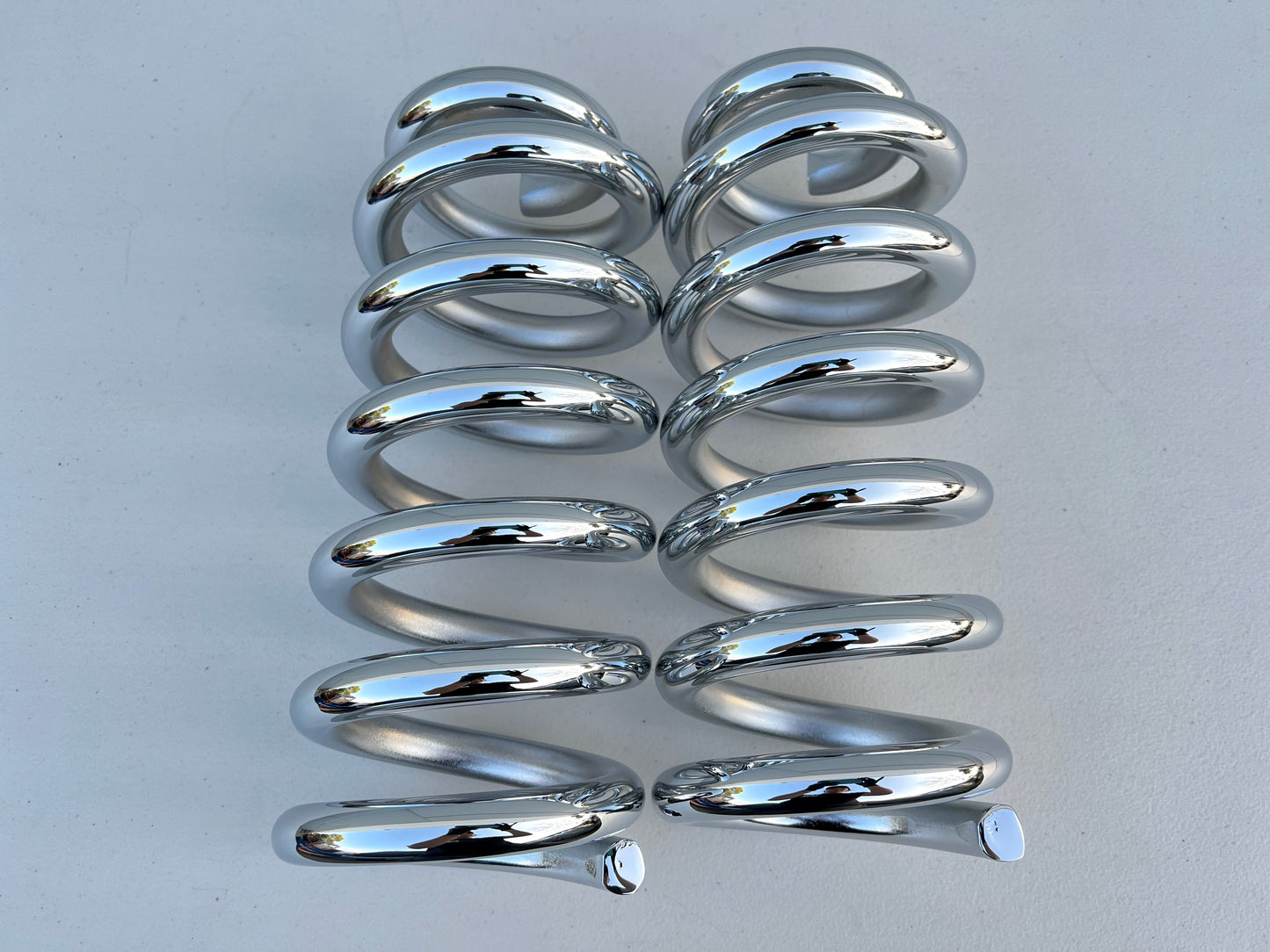 1TON COILS (PAIR) / SHOW CHROME FINISH / FRONT COILS FOR TRI5 CHEVY 1955-1957 CHEVY BELAIR