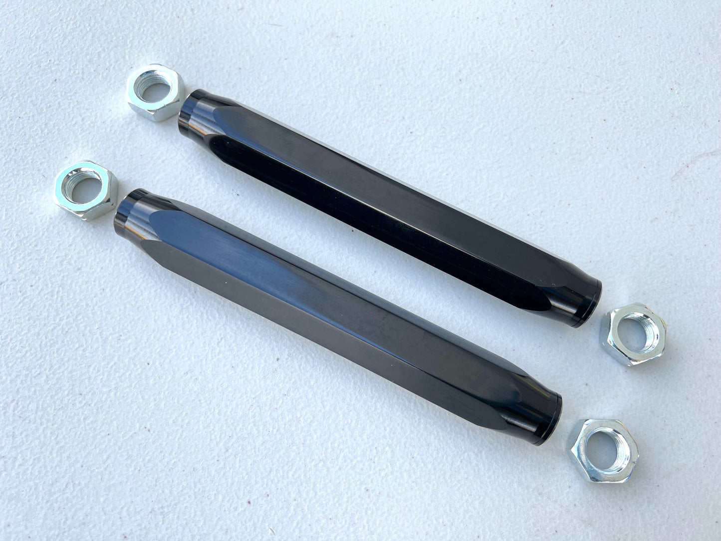 High Performance Billet Aluminum Tie Rod End Adjusting Sleeves (1958-64 GM FULLSIZE IMPALA BELAIR BISCAYNE etc) 1PAIR / Black anodized finish