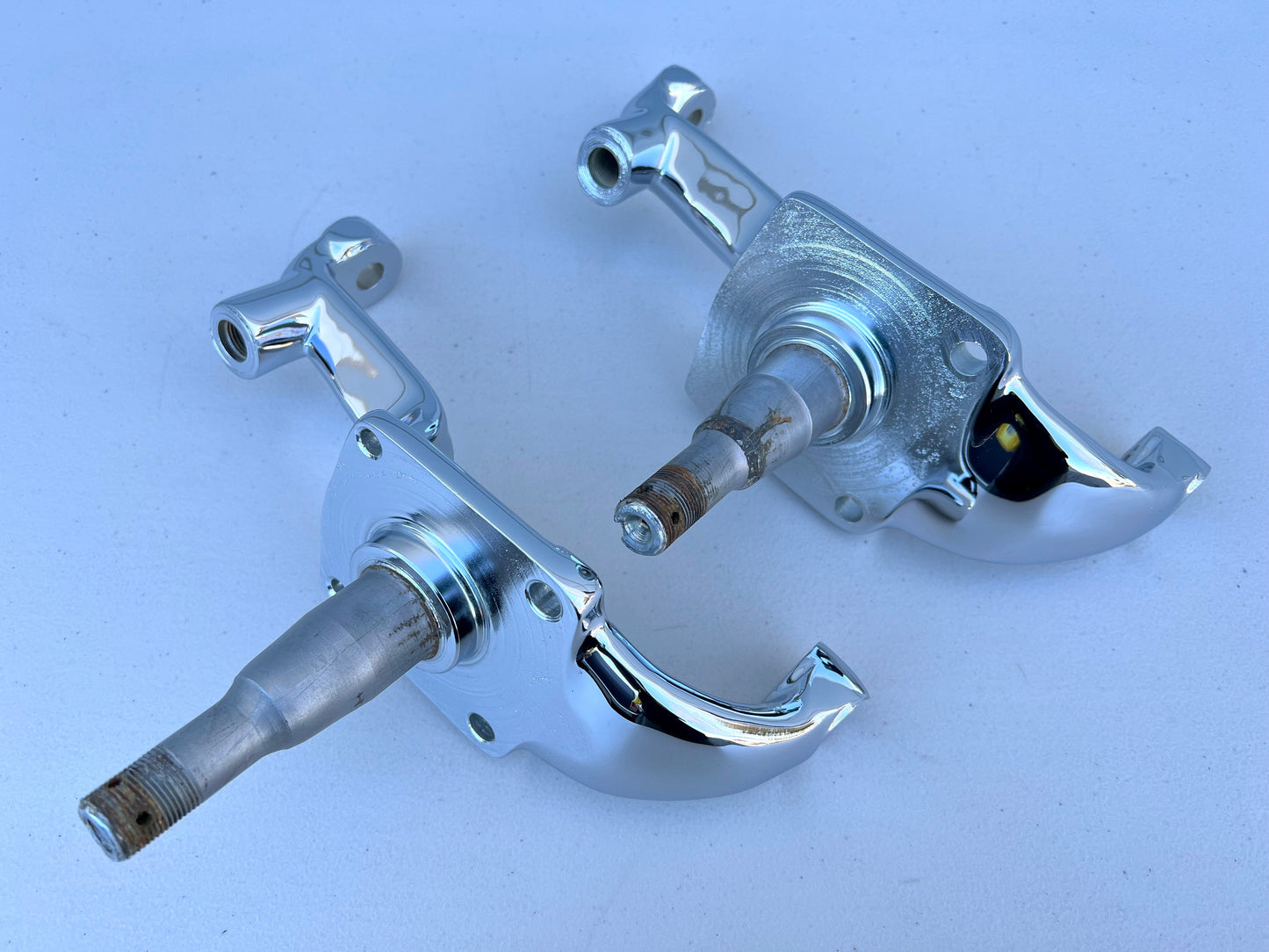 1955-57 CHEVY BEL AIR 210 150 OEM ORIGINAL Standard Drum Brake Spindles / CHROME FINISH (PAIR)