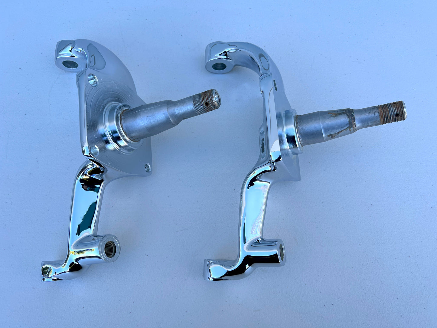 1955-57 CHEVY BEL AIR 210 150 OEM ORIGINAL Standard Drum Brake Spindles / CHROME FINISH (PAIR)