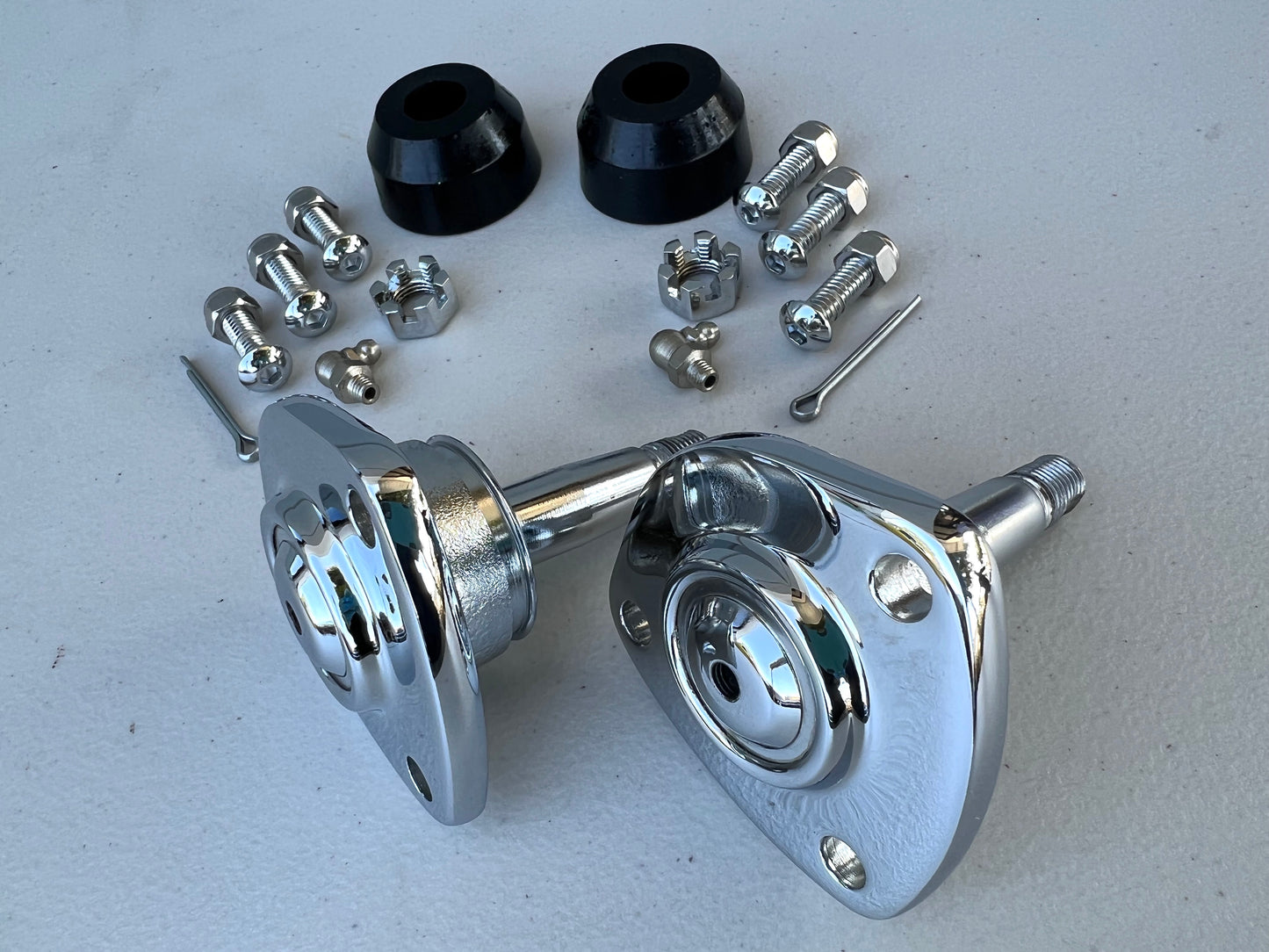 PREMIUM HEAVY DUTY 3HOLE UPPER BALL JOINT (55-70 GM CHEVY IMPALA BELAIR BISCAYNE etc) 1PAIR / [NEW] [CHROME FINISH]