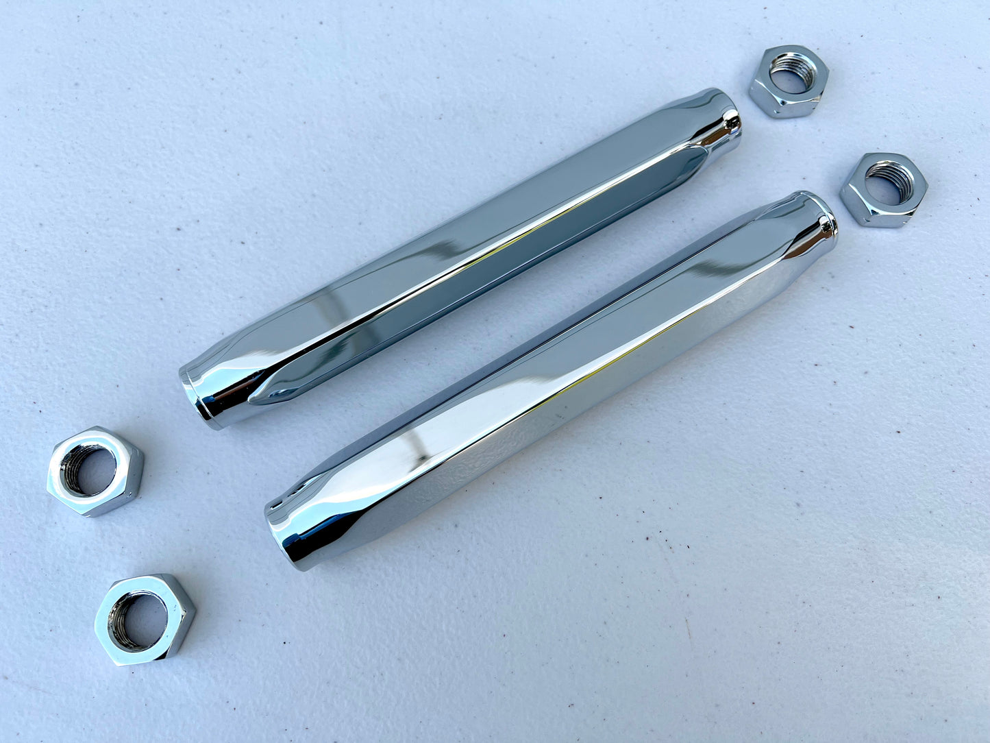 High Performance Billet Aluminum Tie Rod End Adjusting Sleeves (1958-64 GM FULLSIZE IMPALA BELAIR BISCAYNE etc) 1PAIR / CHROME FINISH