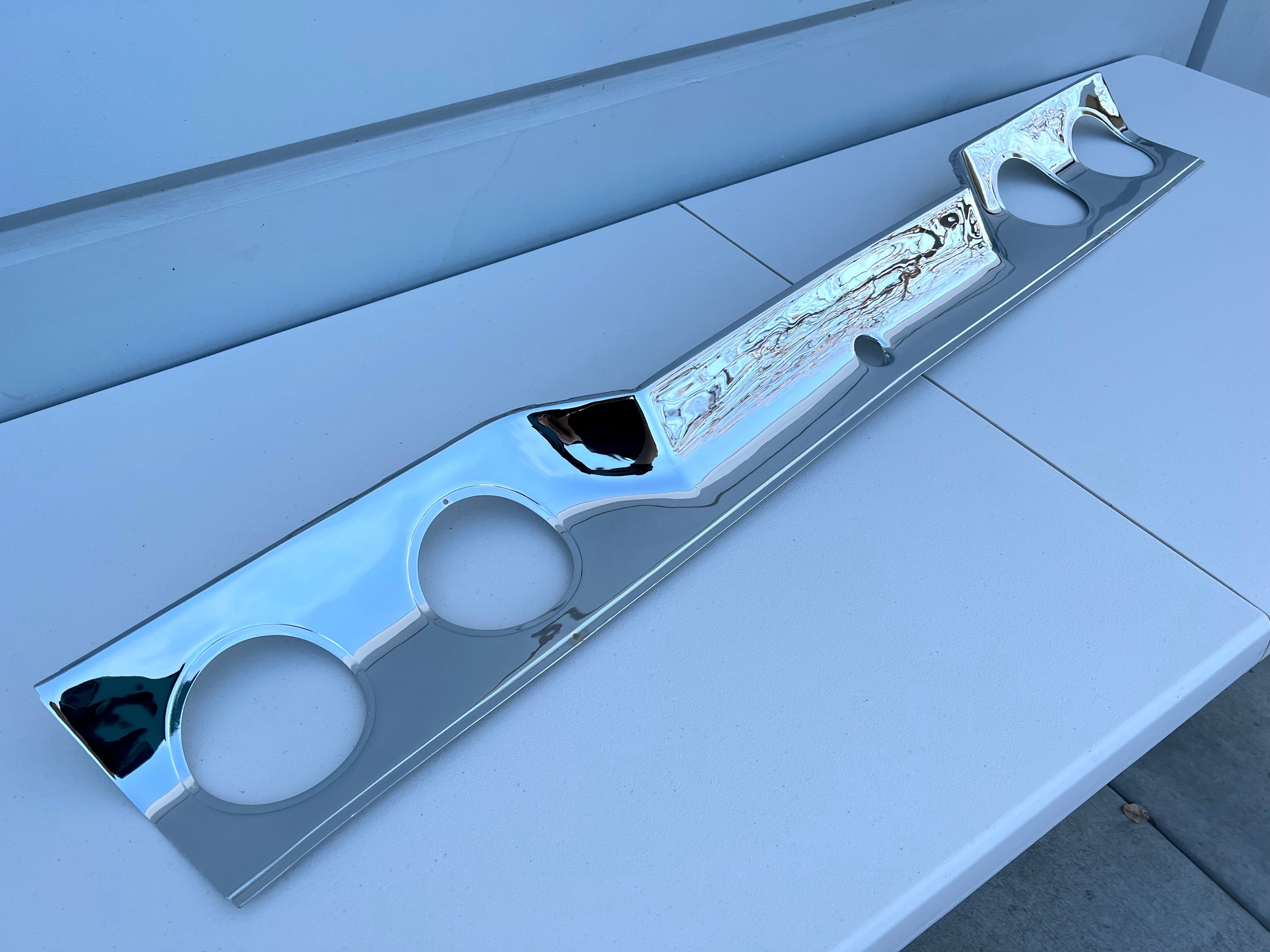 1963 CHEVY IMPALA REAR TRUNK LID PANEL & TAILLIGHT COVE TRIM INSERTS 3