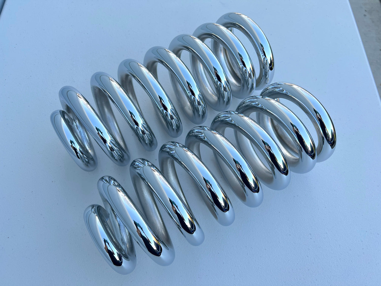 HEAVY DUTY 2TON FULL STACK COILS 1PAIR [NEW][CHROME FINISH] / LOWRIDER HYDRAULICS SUSPENSION
