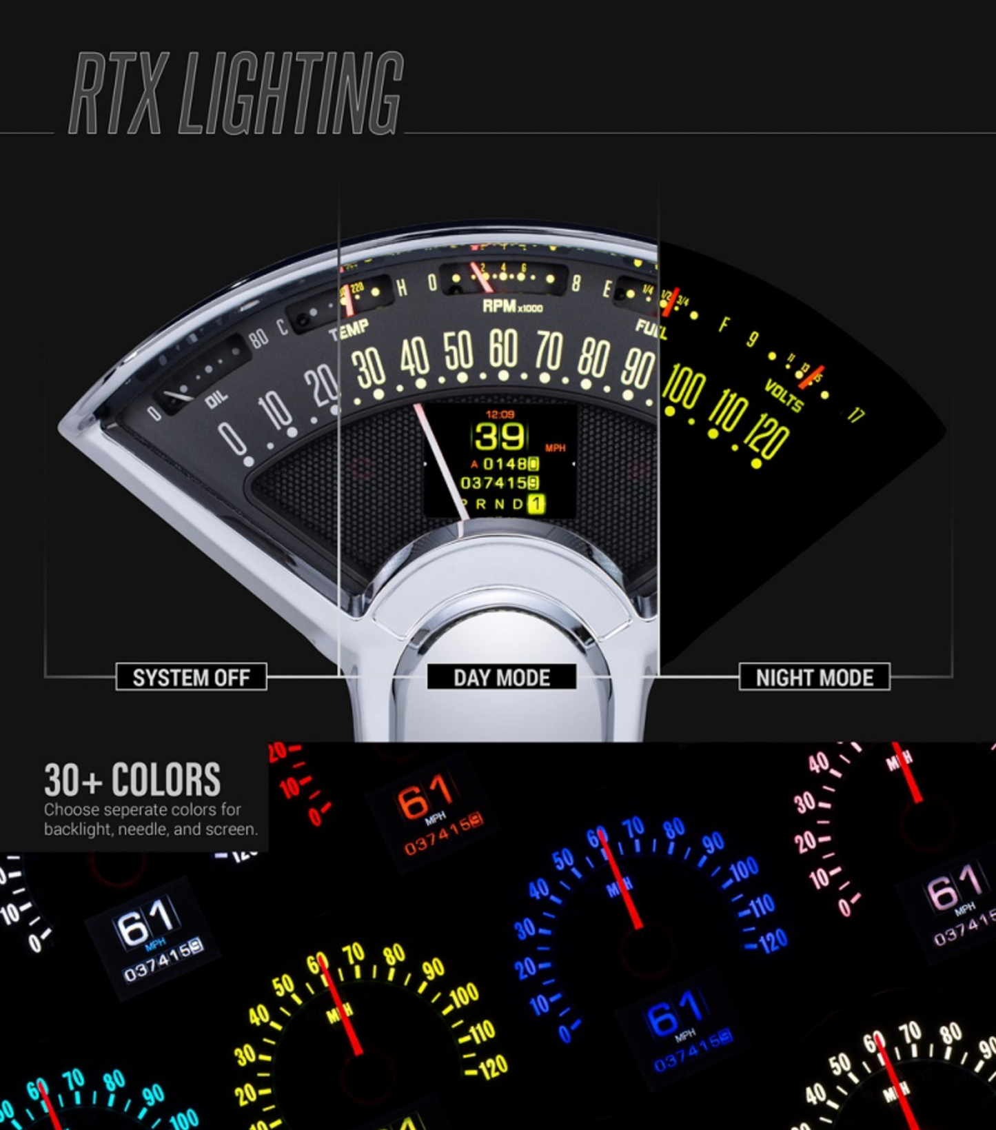 Dakota Digital 1958 Chevy Impala Retrotech Dash Gauge System RTX-58C-IMP-X