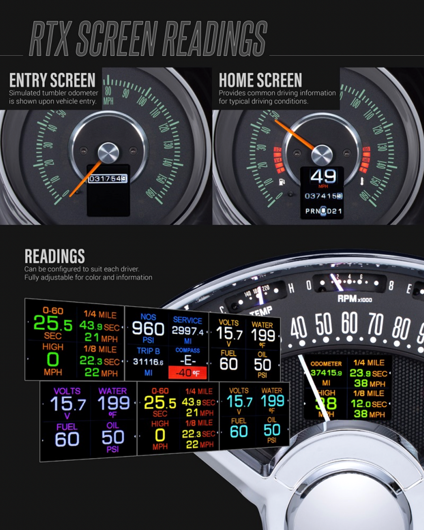 Dakota Digital 1958 Chevy Impala Retrotech Dash Gauge System RTX-58C-IMP-X