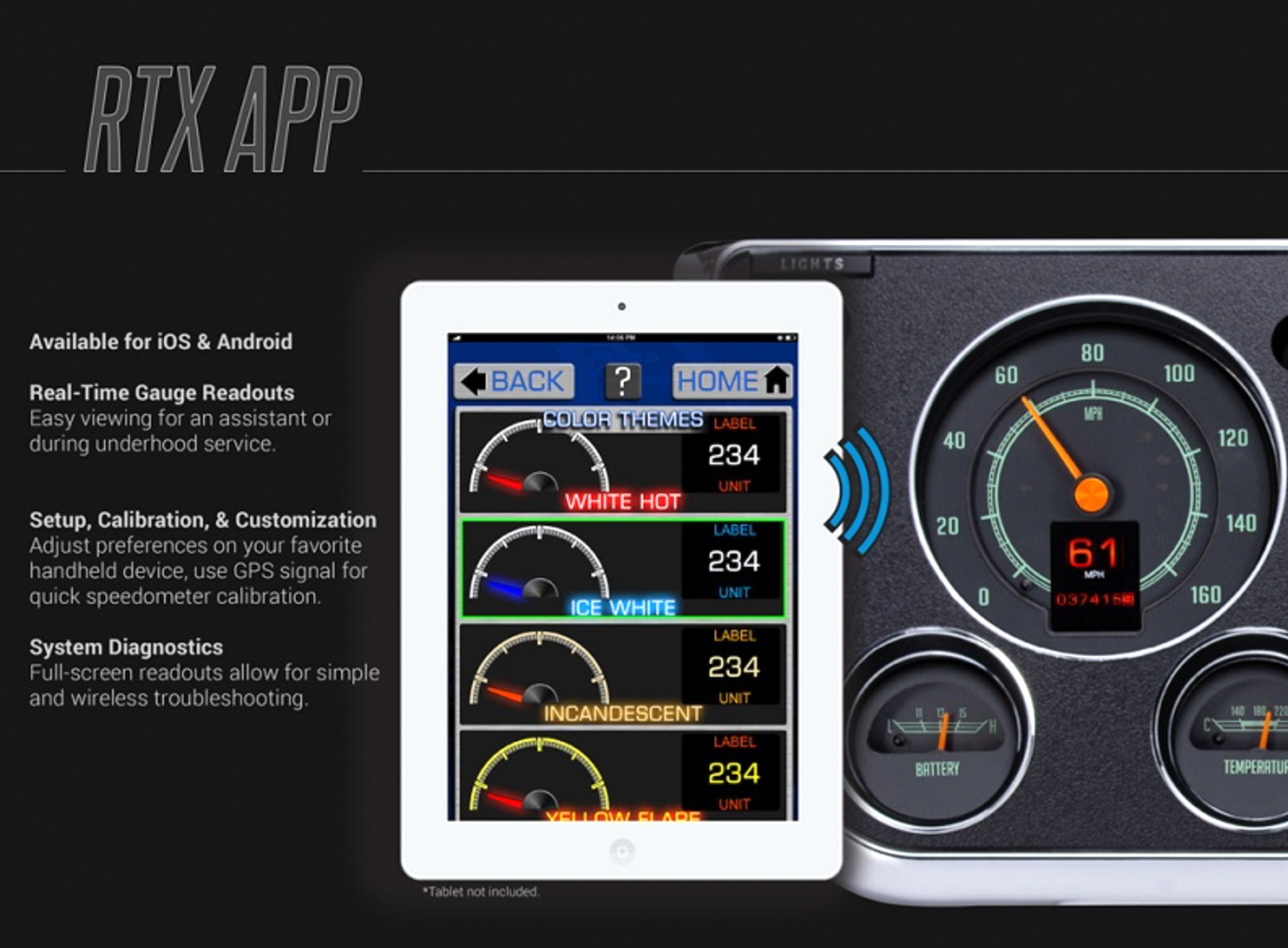 Dakota Digital 1958 Chevy Impala Retrotech Dash Gauge System RTX-58C-IMP-X