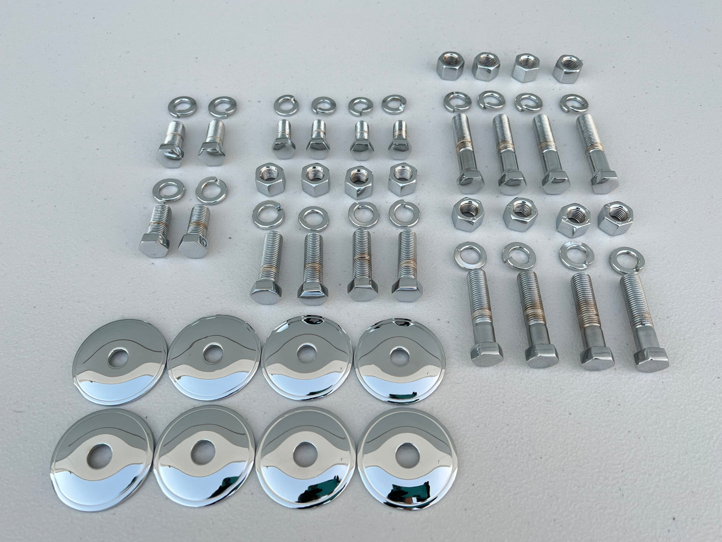 1955-57 CHEVY BEL AIR FRONT SUSPENSION HARDWARE KIT (SUSPENSION CONTROL ARM BOLT KIT) / CHROME FINISH