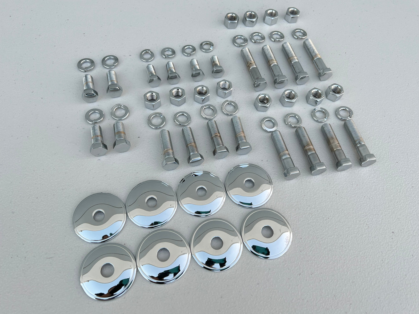 1955-57 CHEVY BEL AIR FRONT SUSPENSION HARDWARE KIT (SUSPENSION CONTROL ARM BOLT KIT) / CHROME FINISH